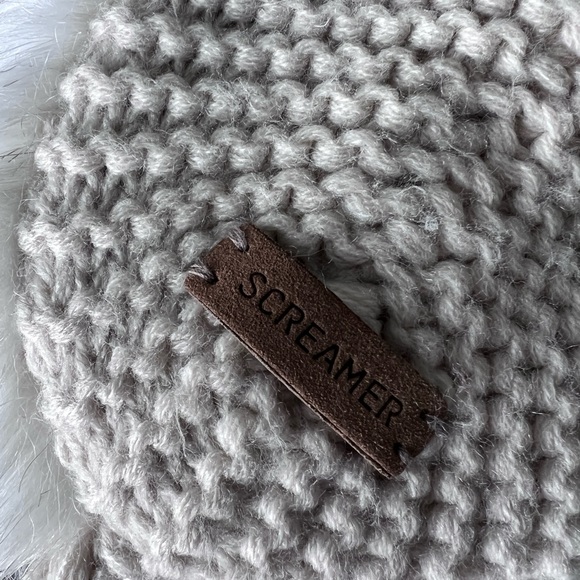 Screamer Magnolia Faux Fur Long Braid Pom Pom Knit Trapper Hat - Picture 4 of 7